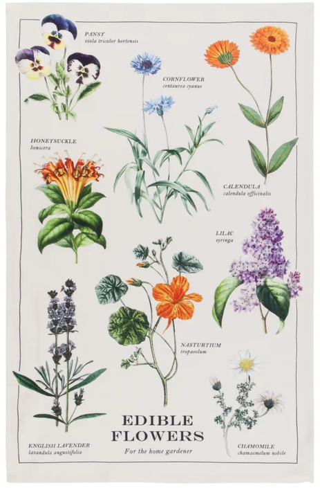 Edible Flowers Dishtowel