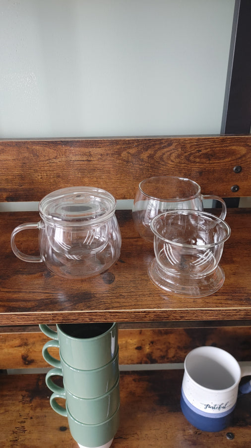 Mug Glass teacup with glass infuser