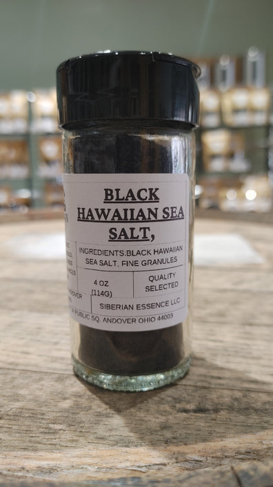 Black Hawaiian Sea Salt, fine granules 4 oz