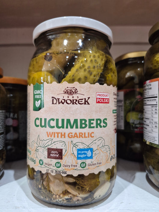 European pickles with garlic